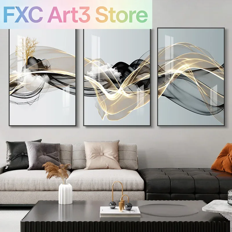 3 ชิ้น/ชุด ภาพพิมพ์ติดผนังแบบไ - Abstract Canvas Set บทวิจารณ์และราคา
